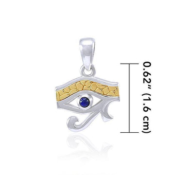 Eye of Horus Silver and Gold Accent Pendant MPD4310 - Jewelry